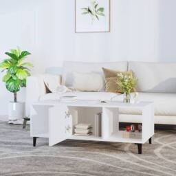 Berkfield Home Coffee Table White 102x50x40 cm Engineered Wood - Size: 102 x 50 x 40 cm - thumbnail 3
