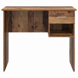 Berkfield Home Elegant Desk with Storage Old Wood 90x49.5x75 cm Engineered wood in Brown - thumbnail 6