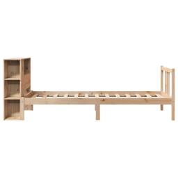 Berkfield Home Decorative Bookcase Bed without Mattress 75x190cm Solid Wood Pine in Natural - Size: 75x190 cm - thumbnail 5