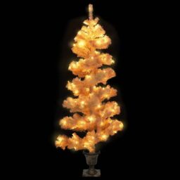 Berkfield Home Swirl Pre-lit Christmas Tree with Pot White 120 cm PVC - thumbnail 3