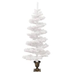 Berkfield Home Swirl Pre-lit Christmas Tree with Pot White 120 cm PVC - thumbnail 4
