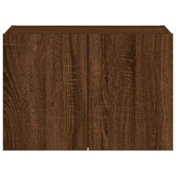 Berkfield Home TV Wall Cabinet with LED Lights Brown Oak 60x35x41 cm - Size: 60 x 35 x 41 cm - thumbnail 9