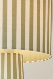ValueLights Thorley Stripe Drum Shade Full Fabric Table Lamp in Pale Green - thumbnail 4