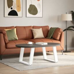 Berkfield Home Coffee Table Legs U-Shaped 2 pcs White 70x(42-43) cm Steel - thumbnail 3