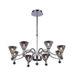 Netlighting Neptune Pendant Round 8 Light G9 Polished Chrome in Silver - thumbnail 1