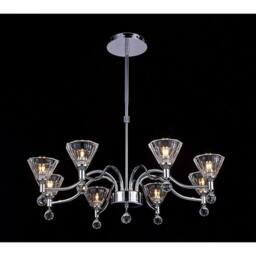 Netlighting Neptune Pendant Round 8 Light G9 Polished Chrome in Silver - thumbnail 2