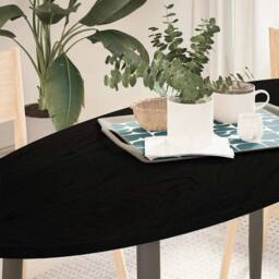 Berkfield Home Table Top Dark Brown 140x60x2 cm Solid Wood Oak Oval - Size: 140 x 60 x 2 cm - thumbnail 2