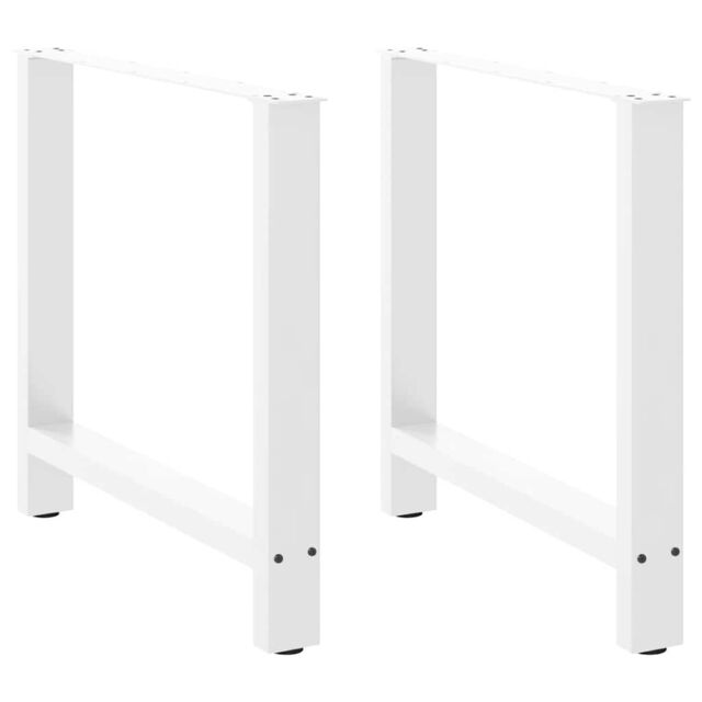 Berkfield Home Coffee Table Legs White 2 pcs 80x(72-73) cm Steel - image 1