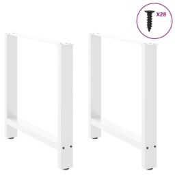 Berkfield Home Coffee Table Legs White 2 pcs 80x(72-73) cm Steel - thumbnail 3