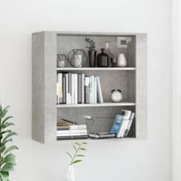 Berkfield Home Wall Cabinet Concrete Grey 80x33x80 cm Engineered Wood - Size: 80 x 33 x 80 cm - thumbnail 2
