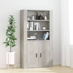 Berkfield Home Wall Cabinet Concrete Grey 80x33x80 cm Engineered Wood - Size: 80 x 33 x 80 cm - thumbnail 6