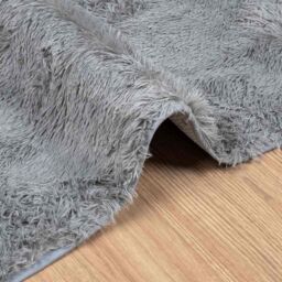 Berkfield Home Shaggy Rug High Pile NAVARRA Silver Grey 160x230 cm Polyester - Size: Medium - thumbnail 5