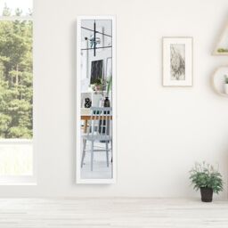 Gymax 2 in 1 Full Length Body Mirror Free Standing Dressing Mirror Wall Mounted in White - thumbnail 4