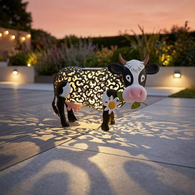 Garden Greatness Daisy Cow Solar Silhouette Garden Light - Size: 1 Pack - image 1