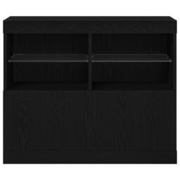 Berkfield Home Sideboard with LED Lights Black Oak 81x37x67 cm - Size: 81 x 37 x 67 cm - thumbnail 6