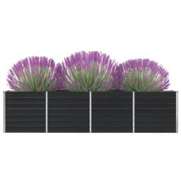 Berkfield Home Raised Garden Bed 320x40x77 cm Galvanised Steel Anthracite in Black - Size: 320 x 40 x 77 cm - thumbnail 3