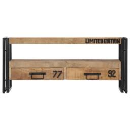 Berkfield Home TV Cabinet 100x30x45 cm Solid Mango Wood in Brown - Size: 100 x 30 x 45 cm - thumbnail 1