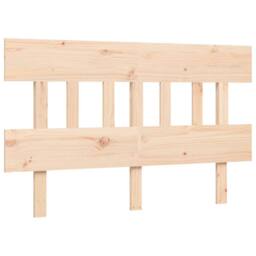 Berkfield Home Bed Frame with Headboard 140x190 cm Solid Wood in Light Tan - thumbnail 8