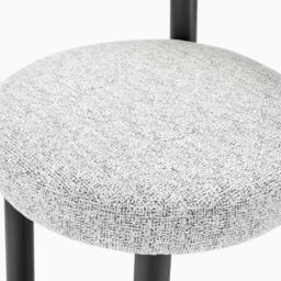 FurnitureboxUK 2x Isola Grey Fabric Dining Chairs Black Legs - thumbnail 9