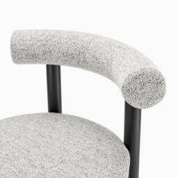 FurnitureboxUK 2x Isola Grey Fabric Dining Chairs Black Legs - thumbnail 8