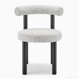 FurnitureboxUK 2x Isola Grey Fabric Dining Chairs Black Legs - thumbnail 7
