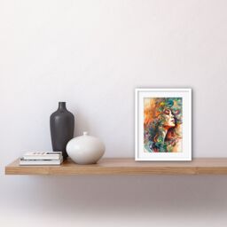Artery8 Wall Art Print Iris Goddess of Rainbows Multicoloured Flowing Hair Deity Portrait Modern Watercolour Artwork Framed 9X7 Inch - thumbnail 2