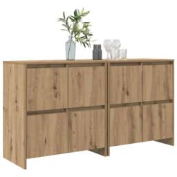 Berkfield Home Sideboard 2 pcs Artisan oak 70 x 41 x 75 cm Engineered wood in Brown