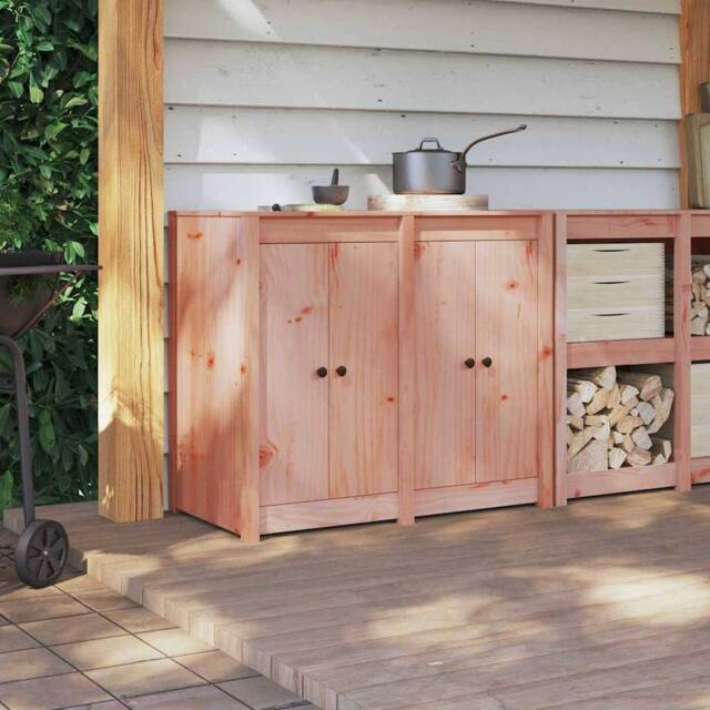 Berkfield Home Outdoor Kitchen Doors 2 pcs 50x9x82 cm Solid Wood Douglas Fir in Light Tan - Size: 50 x 9 x 82 cm - image 1