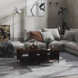 Berkfield Home Modern Coffee Table Smoked Oak 103.5x60x35 cm Engineered Wood in Brown - thumbnail 1