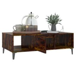Berkfield Home Modern Coffee Table Smoked Oak 103.5x60x35 cm Engineered Wood in Brown - thumbnail 4