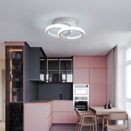 Pheashine Modern White Dual-Ring LED Ceiling Light, 22W 6500K Cool White, 25cm - thumbnail 5