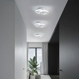 Pheashine Modern White Dual-Ring LED Ceiling Light, 22W 6500K Cool White, 25cm - thumbnail 7