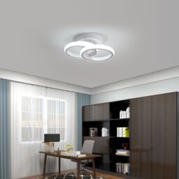 Pheashine Modern White Dual-Ring LED Ceiling Light, 22W 6500K Cool White, 25cm - thumbnail 6