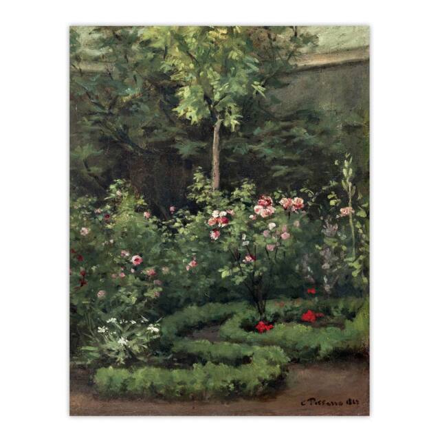 "Artery8 A Rose Garden Landscape Camille Pissarro Wall Art Poster Print - Size: W18"" x H24""" - image 1