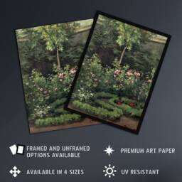 "Artery8 A Rose Garden Landscape Camille Pissarro Wall Art Poster Print - Size: W18"" x H24""" - thumbnail 2