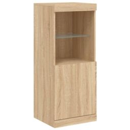 Berkfield Home Sideboards with LED Lights 3 pcs Sonoma Oak Engineered Wood in Brown - thumbnail 7