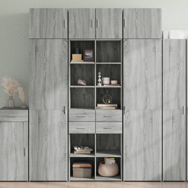 Berkfield Home Storage Cabinet Grey Sonoma 70x42.5x225 cm Engineered Wood - image 1