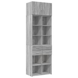 Berkfield Home Storage Cabinet Grey Sonoma 70x42.5x225 cm Engineered Wood - thumbnail 2