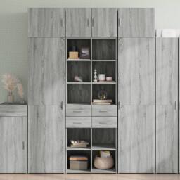 Berkfield Home Storage Cabinet Grey Sonoma 70x42.5x225 cm Engineered Wood