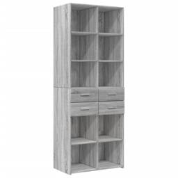 Berkfield Home Storage Cabinet Grey Sonoma 70x42.5x225 cm Engineered Wood - thumbnail 5