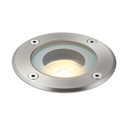 Netlighting Pillar Outdoor Round IP65 50W Polished Stainless Steel & Clear Glass in Grey