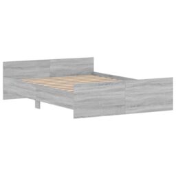 Berkfield Home Bed Frame with Headboard & Footboard Grey Sonoma 135x190 cm Double - thumbnail 3