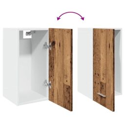 Berkfield Home Hanging Cabinet Lyon Old Wood 30x31x60 cm Engineered Wood in Brown - Size: 30 x 31 x 60 cm - thumbnail 8