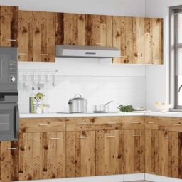 Berkfield Home Hanging Cabinet Lyon Old Wood 30x31x60 cm Engineered Wood in Brown - Size: 30 x 31 x 60 cm - thumbnail 3