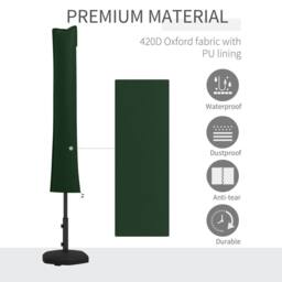 OUTSUNNY Parasol Cover, Patio Cantilever Cover, Banana Umbrella Cover, Green - thumbnail 4