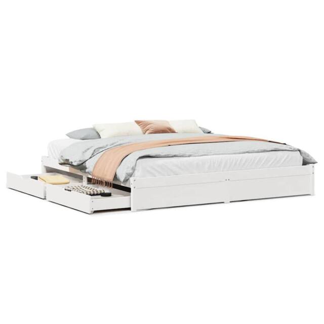 Berkfield Home Bed Frame without Mattress White 180x200 cm Super King Solid Wood Pine - image 1