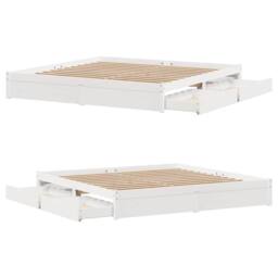 Berkfield Home Bed Frame without Mattress White 180x200 cm Super King Solid Wood Pine - thumbnail 9