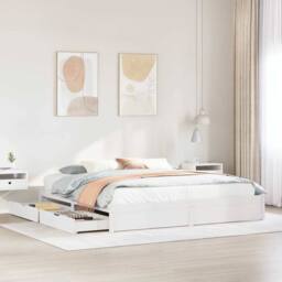 Berkfield Home Bed Frame without Mattress White 180x200 cm Super King Solid Wood Pine - thumbnail 2