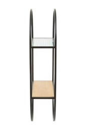Orsina Stylish Two Tier Shelf, Space Saving Photos Display Shelf, Easily Maintained Metal Frame Bedroom Shelf in Black - thumbnail 2