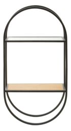 Orsina Stylish Two Tier Shelf, Space Saving Photos Display Shelf, Easily Maintained Metal Frame Bedroom Shelf in Black - thumbnail 6